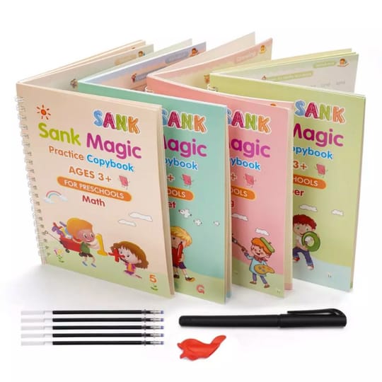 4 Pcs Set Magic Practice Copybook Book for Kids